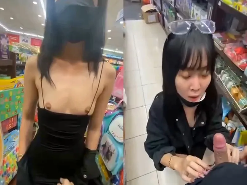 đi nhà sách em mặc mỗi cái quần lót còn đòi anh liếm của quý p1